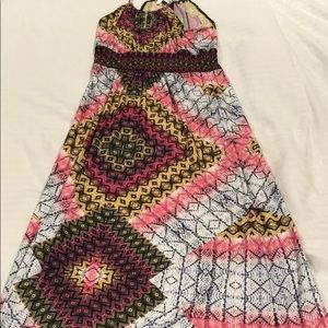 Multi color stretch maxi dress